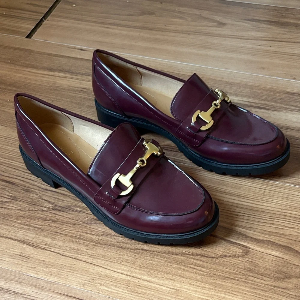 Nine West Newdale Slip-On Loafers with Gold Accent - Picture 3 of 8